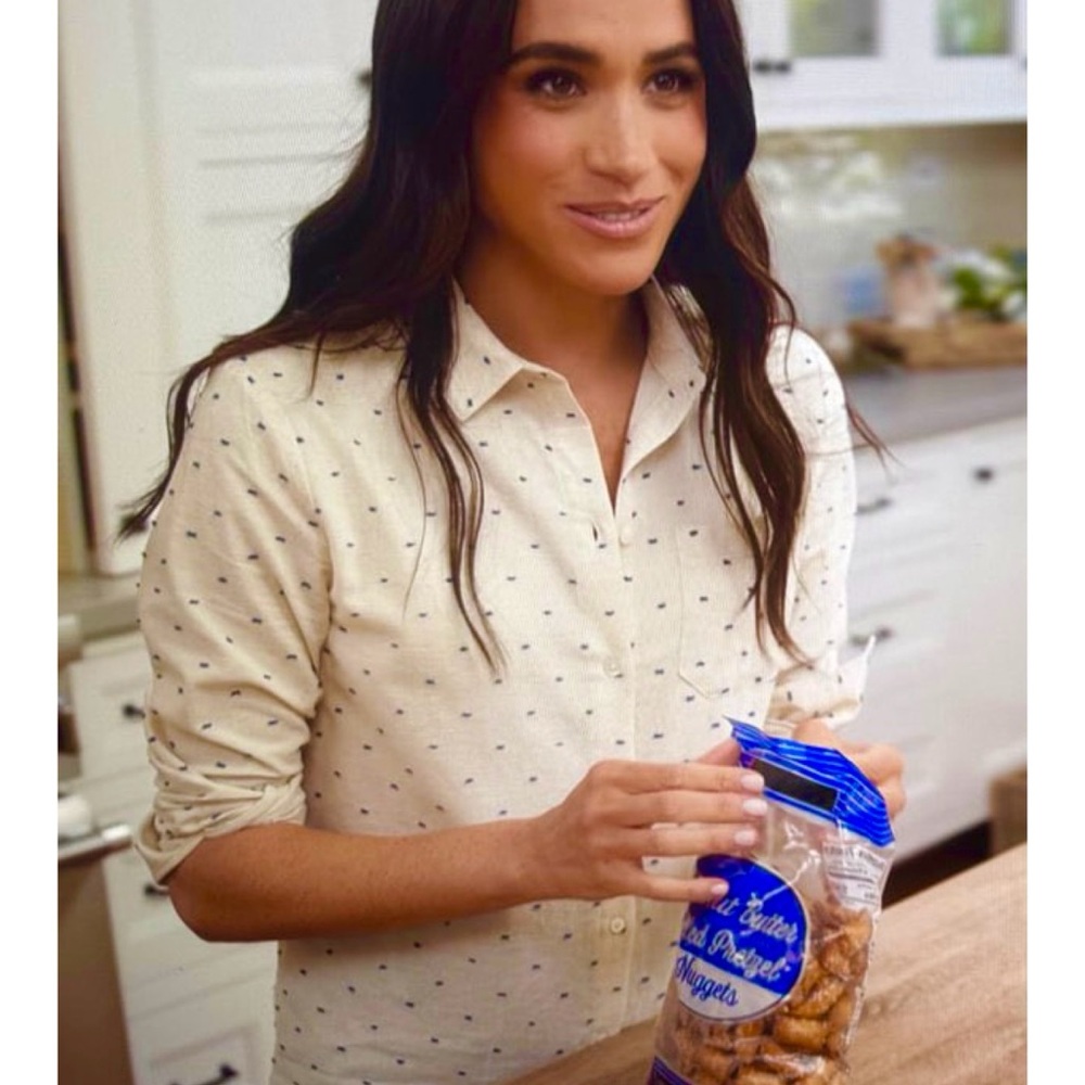 Sezane Cream Button Down Shirt ASO Meghan Markle